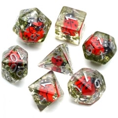 Red Ladybug 7 die Set - DiceEmporium.com