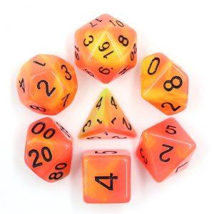 Red Yellow Glow In The Dark Dice Set - DiceEmporium.com