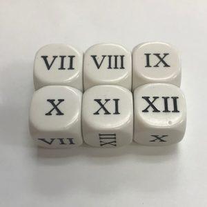 Roman Numeral Dice 7-12 - DiceEmporium.com