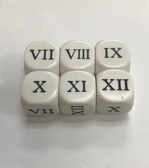 Roman Numeral Dice 7-12 - DiceEmporium.com
