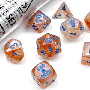 Borealis Rose Gold/light blue luminary -DiceEmporium.com