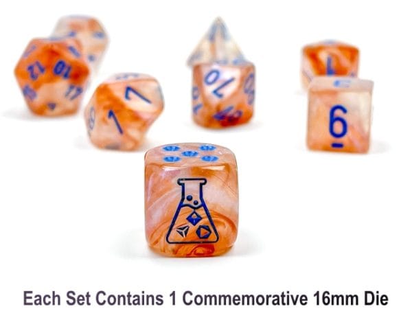 Borealis Rose Gold/light blue luminary -DiceEmporium.com