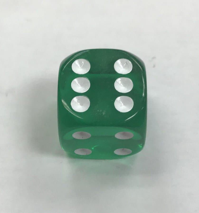 Round Corner Transparent Green Koplow Dice - DiceEmporium.com