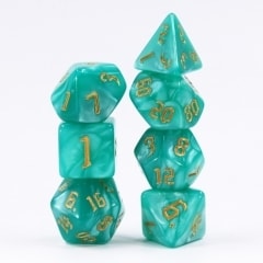 Sea Green Pearl 7 Die Set - DiceEmporium.com