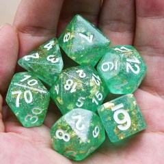 Shimmer Gold Foil Green - DiceEmporium.com