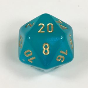 20 Sided Borealis Teal/gold Signature Dice