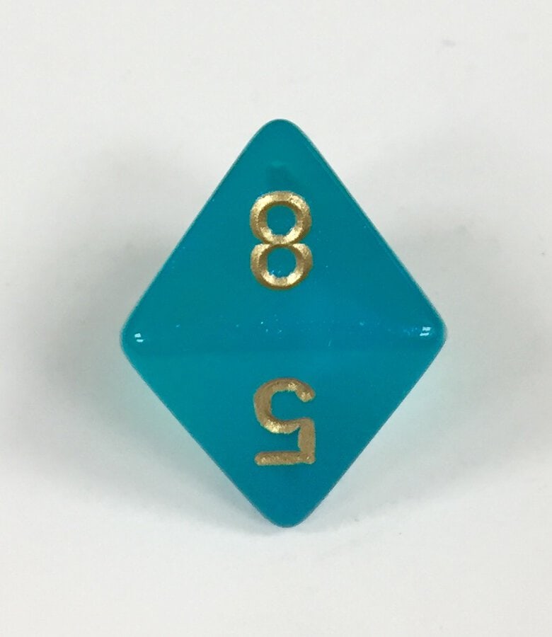 8 Sided Borealis Teal/gold Signature Dice