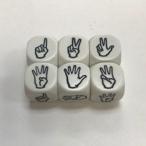 Sign Language Die 6 Sided Numbers 1-6 20mm Dice - DiceEmporium.com