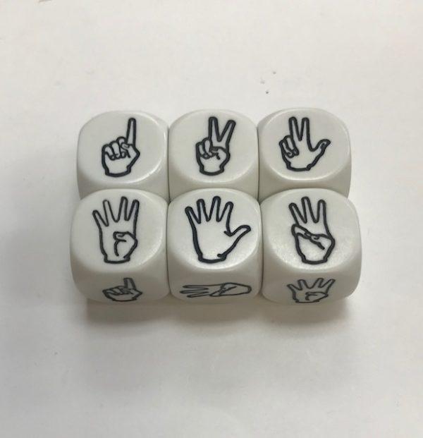 Sign Language Die 6 Sided Numbers 1-6 20mm Dice - DiceEmporium.com