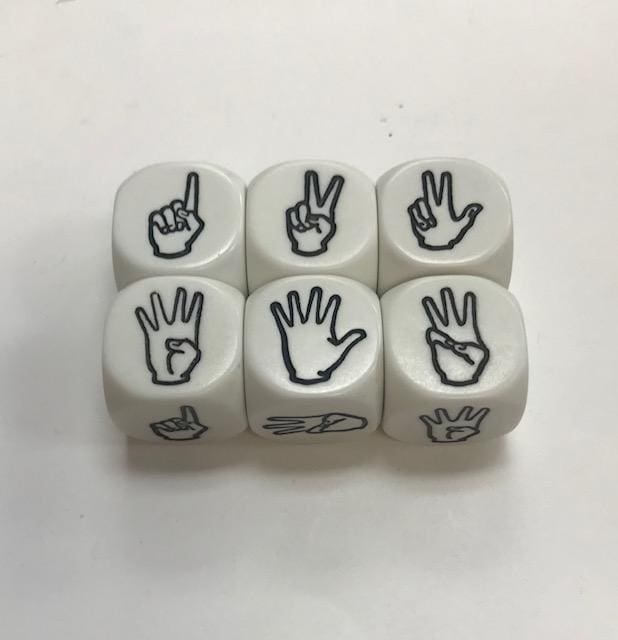 Sign Language Die 6 Sided Numbers 1-6 20mm Dice - DiceEmporium.com