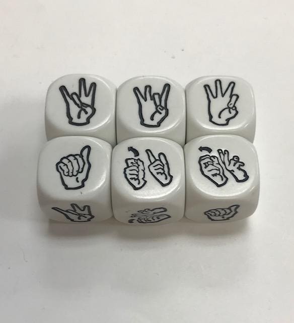 Sign Language Die 6 Sided Numbers 7-12 20mm Dice - DiceEmporium.com