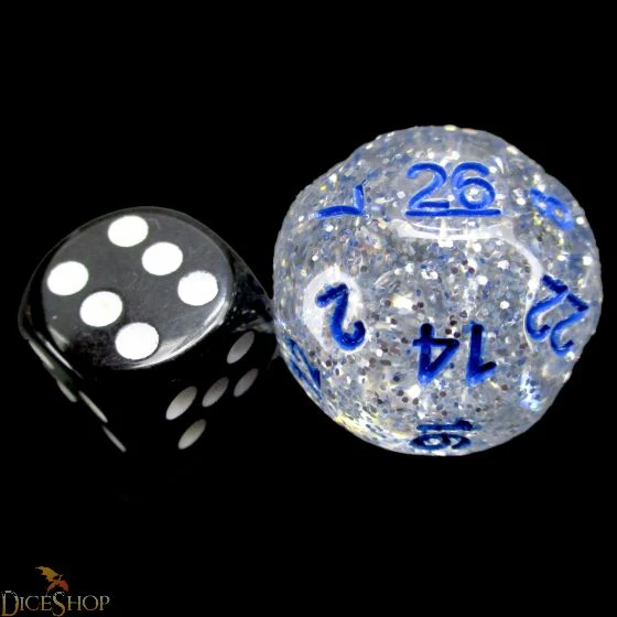 Silver Glitter D26 Dice