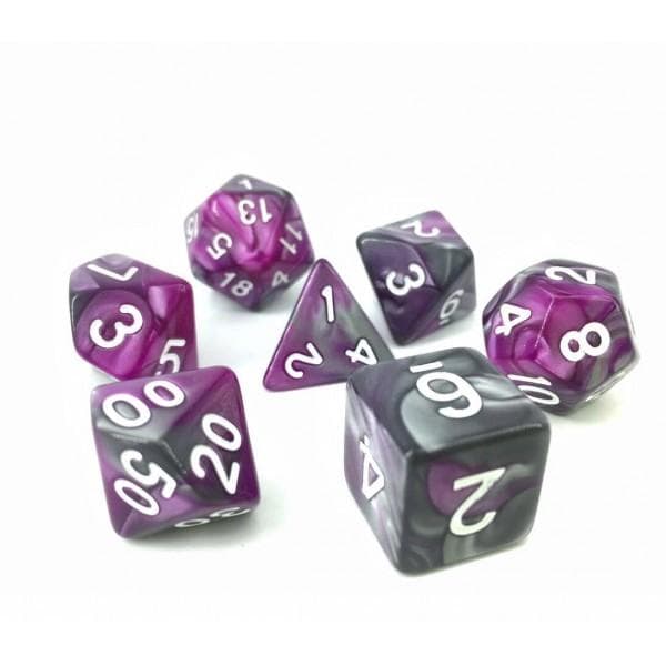 Silver Purple Blend Dice Set - DiceEmporium.com