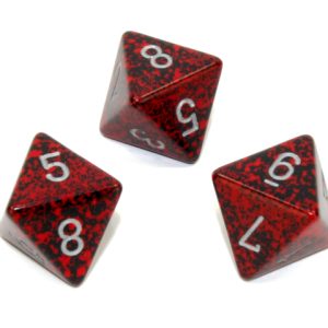Silver Volcano 8-sided speckled dice - Dice Emporium
