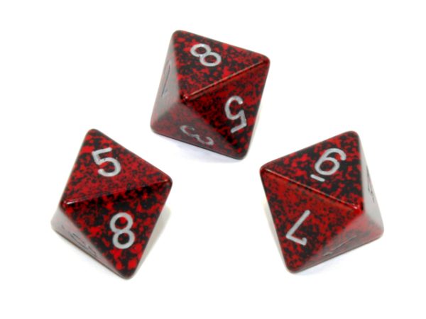 Silver Volcano 8-sided speckled dice - Dice Emporium