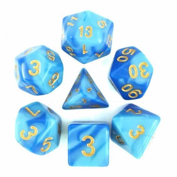 Sky Blue Blue Blend Dice Set - DiceEmporium.com