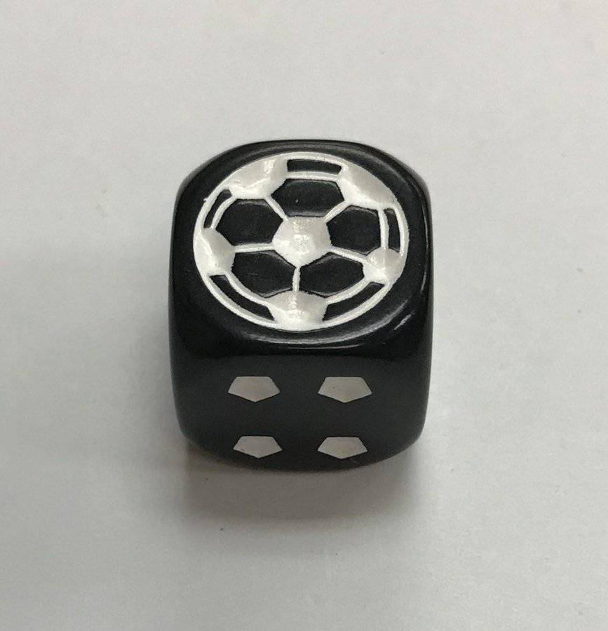 Black Soccer Die 18mm Dice - DiceEmporium.com