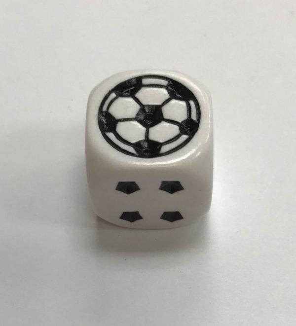 White Soccer Die 18mm Dice - DiceEmporium.com