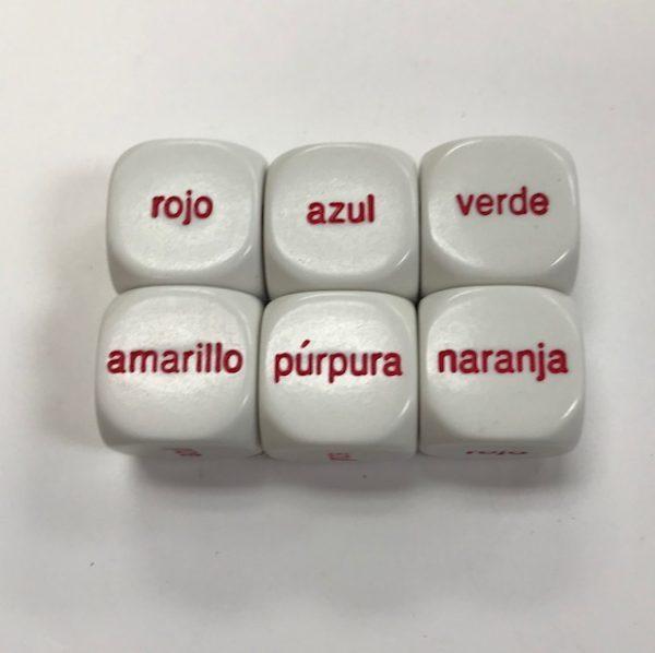 Spanish Color Word Dice- DiceEmporium.com