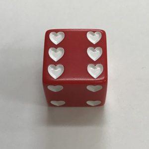 25mm Sweetheart Dice Red White - DiceEmporium.com