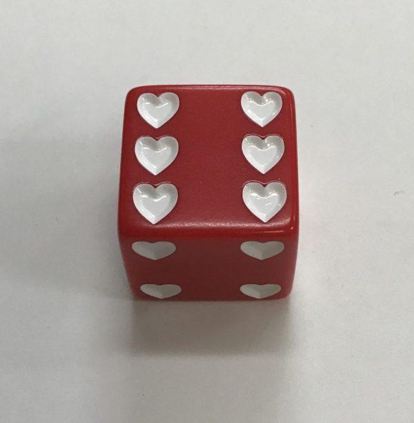 25mm Sweetheart Dice Red White - DiceEmporium.com