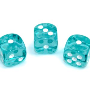 Teal 16mm Translucent Dice - Dice Emporium