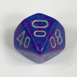 10 Sided Silver Tetra Tens 10 Speckled Dice