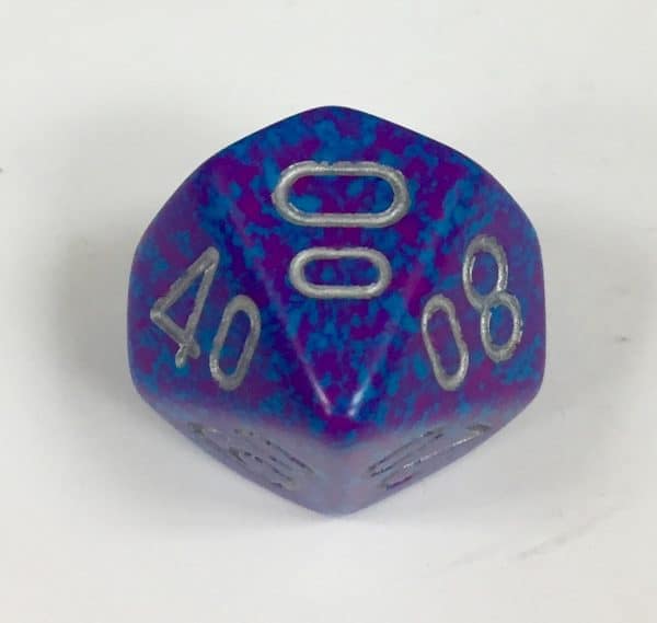 10 Sided Silver Tetra Tens 10 Speckled Dice