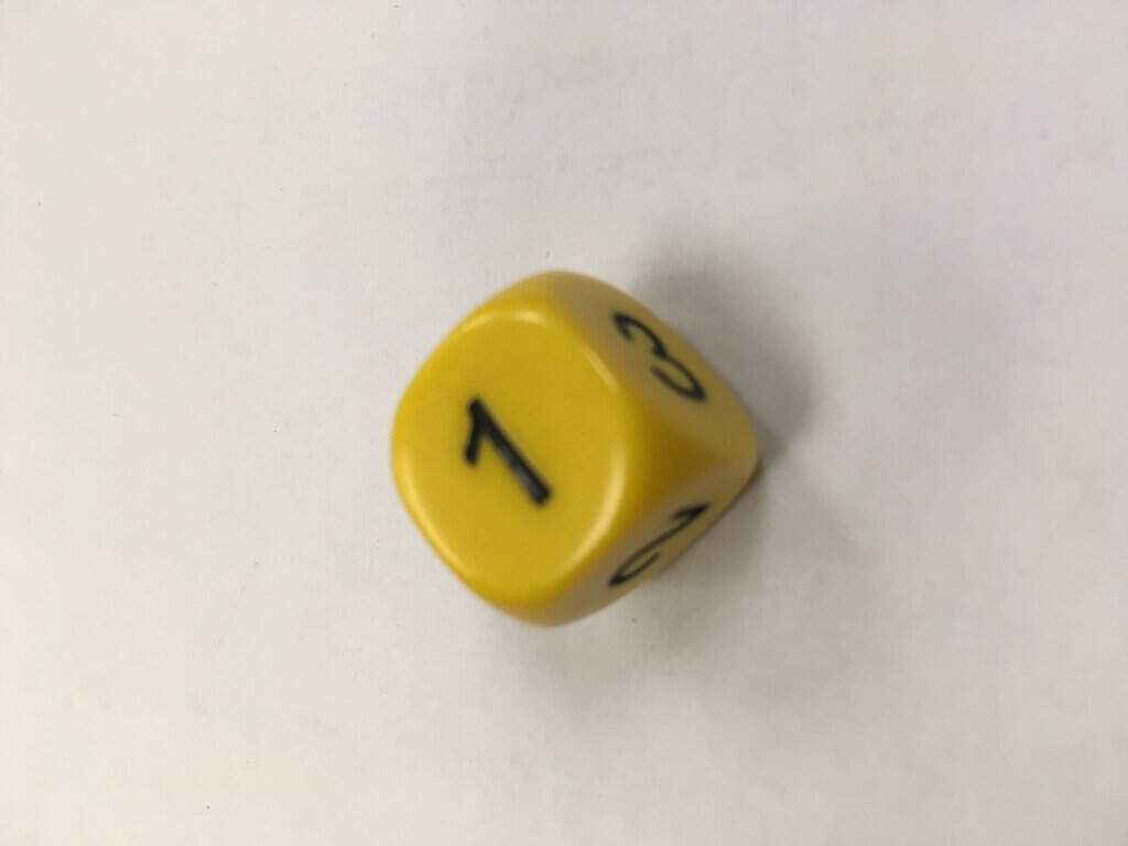 Three Sided 16mm Dice Numbers 1-3