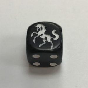 Unicorn Black Die Dice - DiceEmporium.com