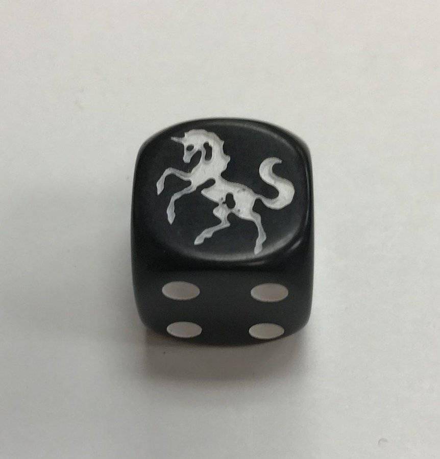 Unicorn Black Die Dice - DiceEmporium.com