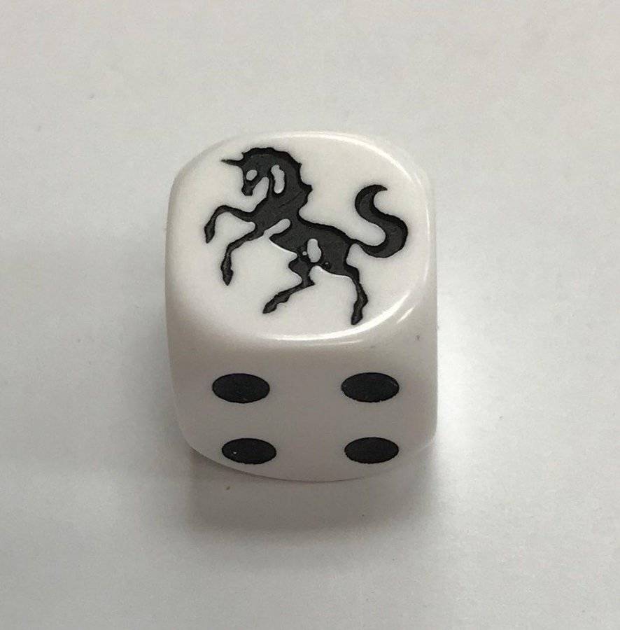 Unicorn White Die Dice - DiceEmporium.com