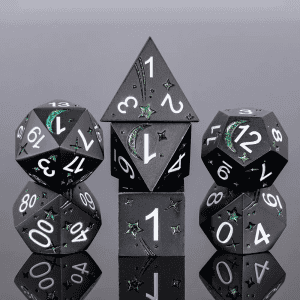 Shiny Green Planet 7-die set - dice emporium