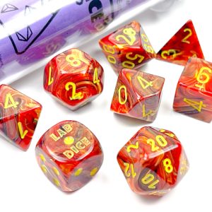 Vortex Underworld/yellow 7 Die Set - DiceEmporium.com