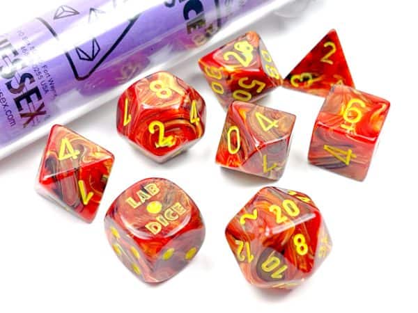 Vortex Underworld/yellow 7 Die Set - DiceEmporium.com