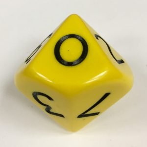 0-9 Yellow Jumbo Place Value Die Product Number 15880