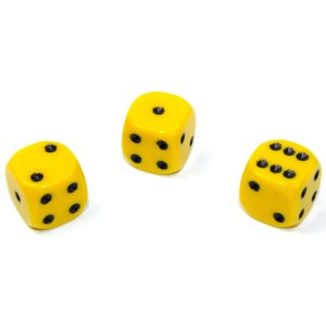 Yellow/black 12mm opaque dice - Dice Emporium