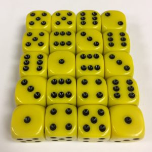 16mm Yellow Round Corner Dice Set